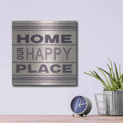 Luxe Metal Art 'Home - Our Happy Place' by Cindy Jacobs, Metal Wall Art,12x12
