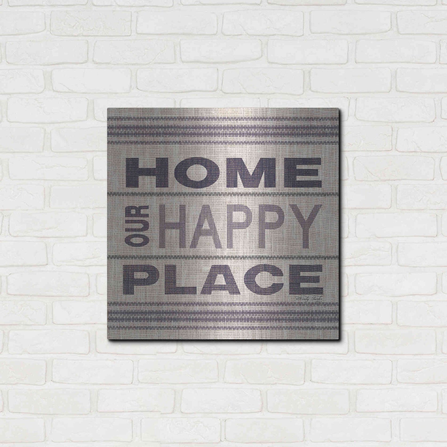 Luxe Metal Art 'Home - Our Happy Place' by Cindy Jacobs, Metal Wall Art,24x24