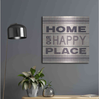 Luxe Metal Art 'Home - Our Happy Place' by Cindy Jacobs, Metal Wall Art,24x24