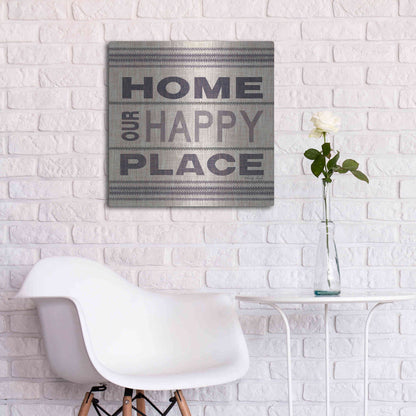 Luxe Metal Art 'Home - Our Happy Place' by Cindy Jacobs, Metal Wall Art,24x24