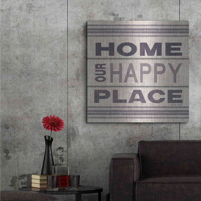 Luxe Metal Art 'Home - Our Happy Place' by Cindy Jacobs, Metal Wall Art,36x36