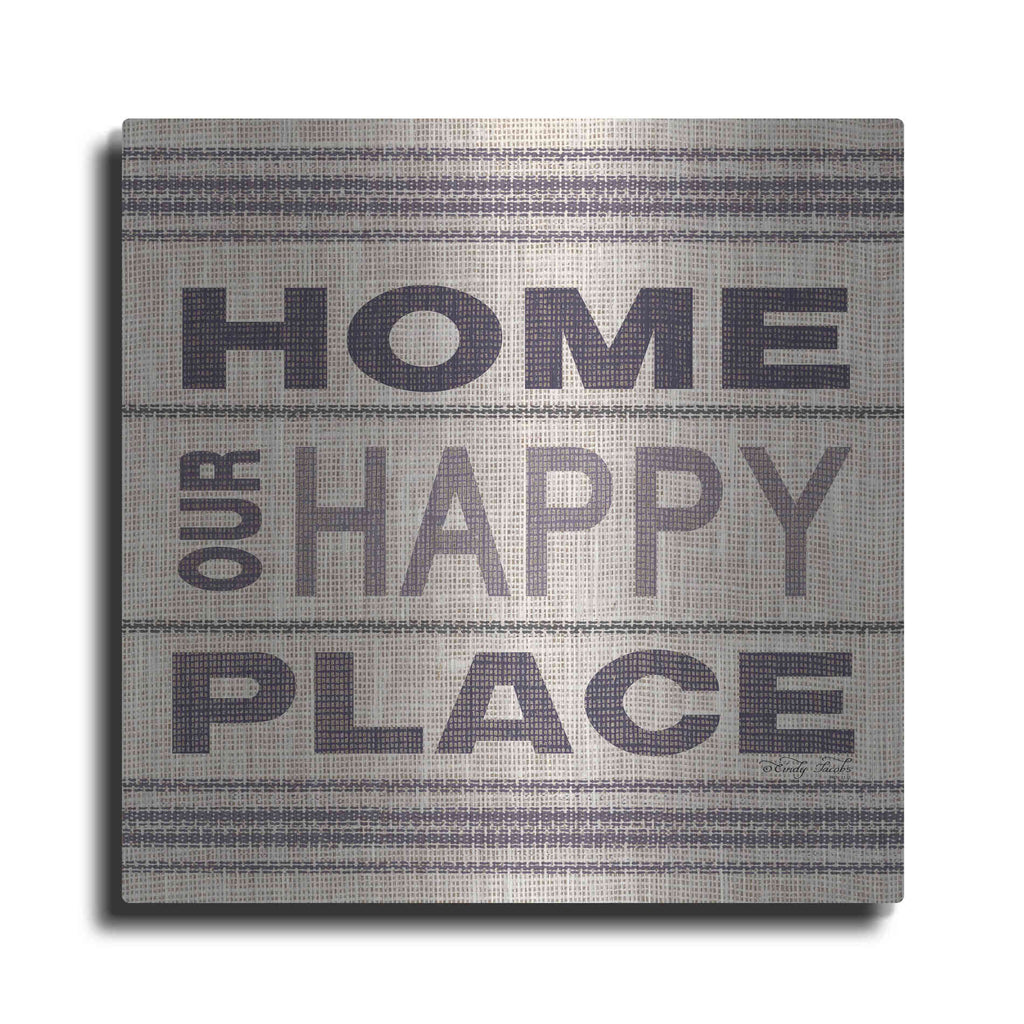 Luxe Metal Art 'Home - Our Happy Place' by Cindy Jacobs, Metal Wall Art