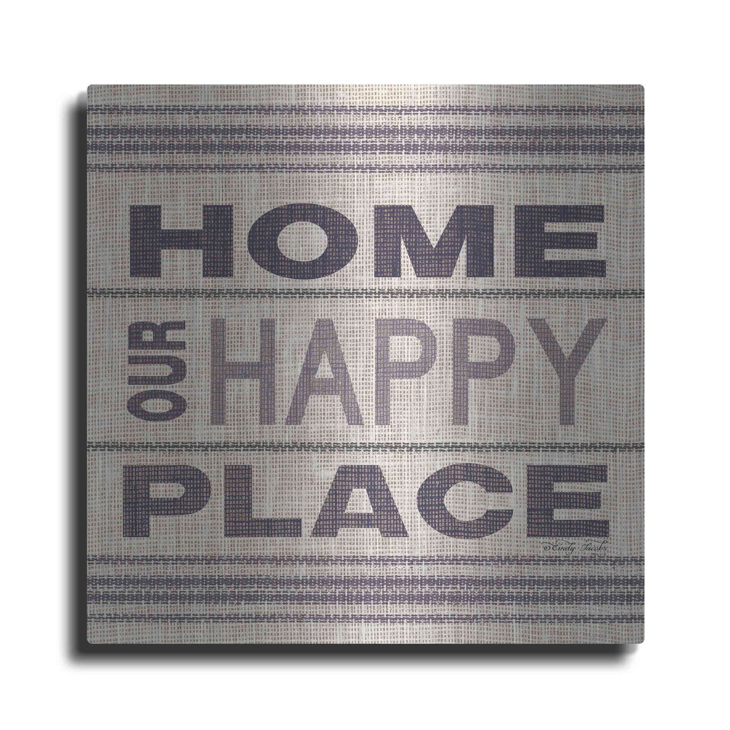 Luxe Metal Art 'Home - Our Happy Place' by Cindy Jacobs, Metal Wall Art