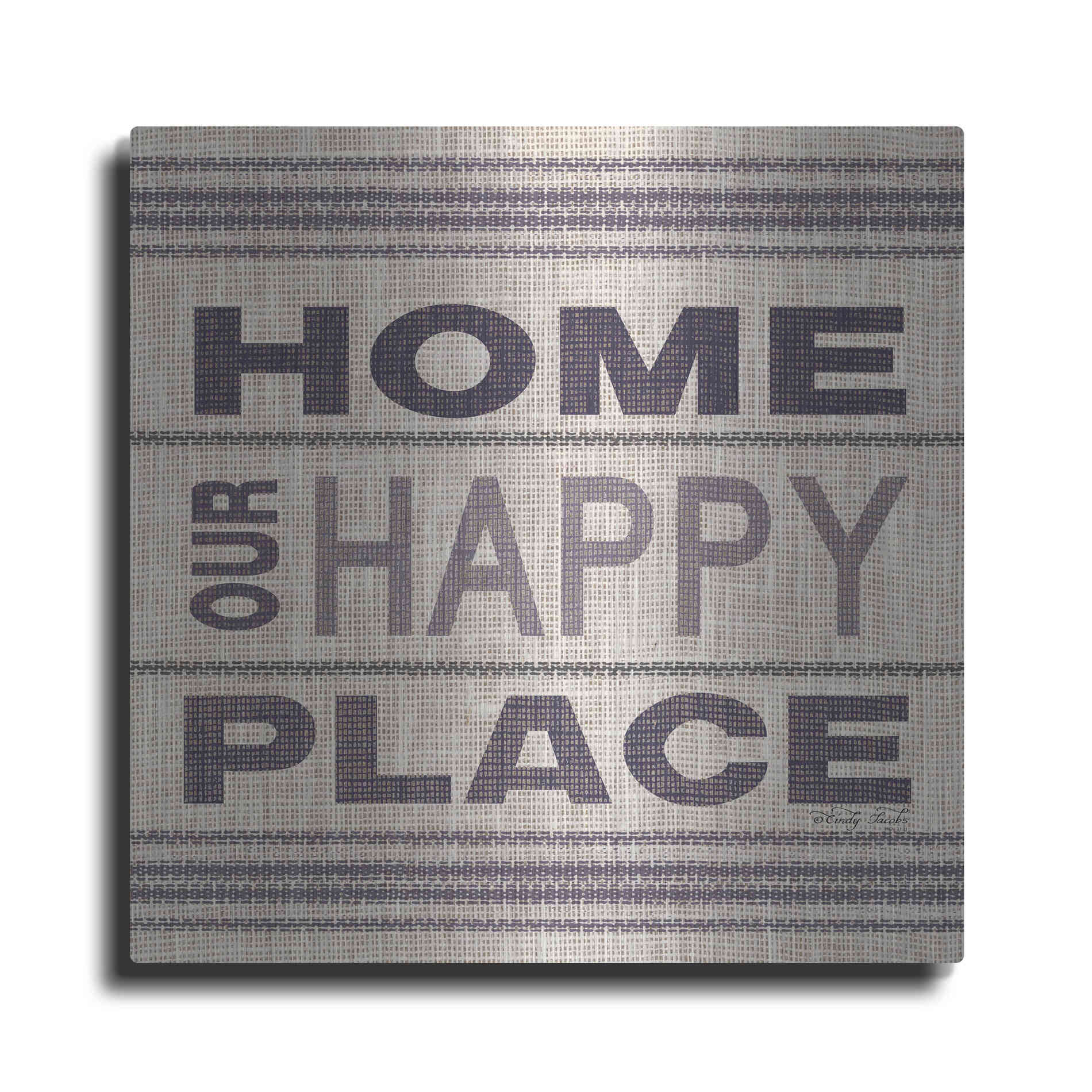 Luxe Metal Art 'Home - Our Happy Place' by Cindy Jacobs, Metal Wall Art
