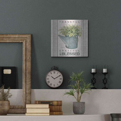 Luxe Metal Art 'Galvanized Watering Can Blessed' by Cindy Jacobs, Metal Wall Art,12x12