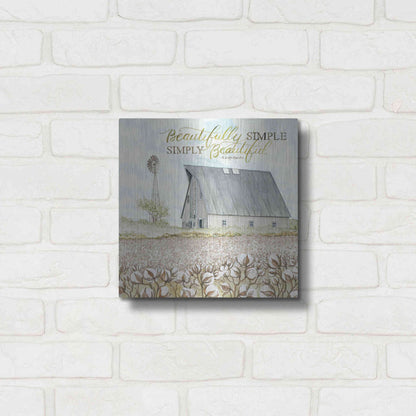 Luxe Metal Art 'Beautifully Simple' by Cindy Jacobs, Metal Wall Art,12x12