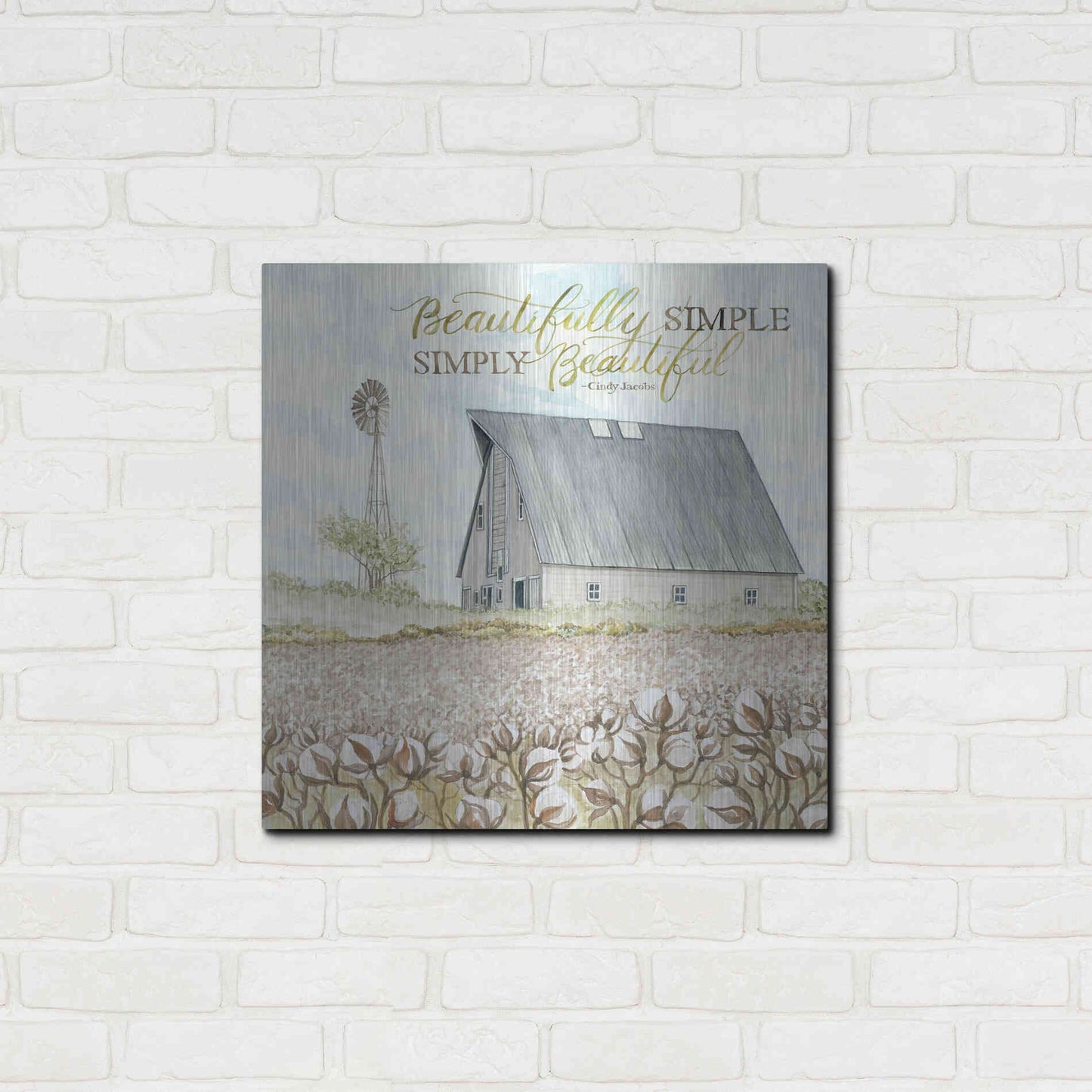 Luxe Metal Art 'Beautifully Simple' by Cindy Jacobs, Metal Wall Art,24x24