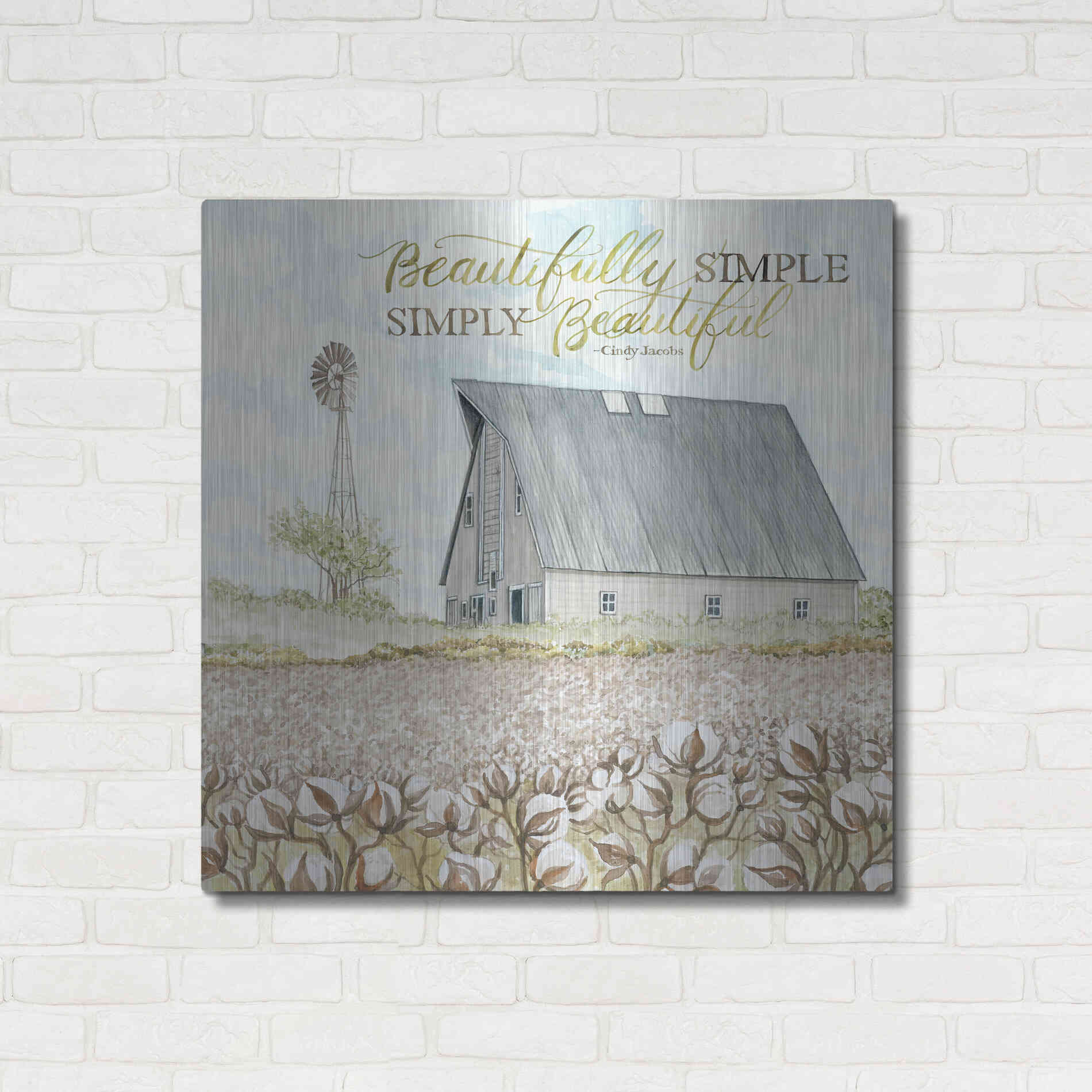 Luxe Metal Art 'Beautifully Simple' by Cindy Jacobs, Metal Wall Art,36x36