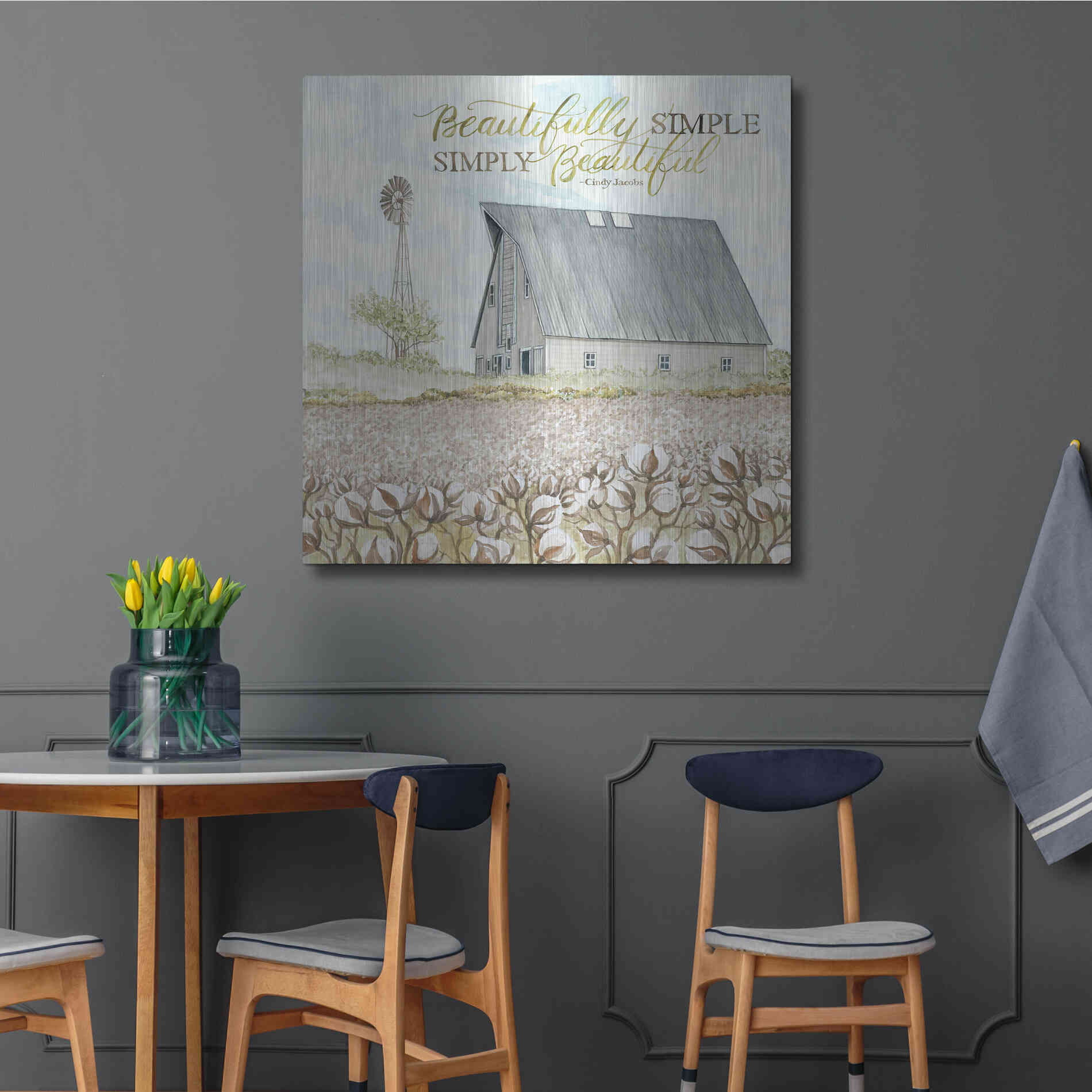 Luxe Metal Art 'Beautifully Simple' by Cindy Jacobs, Metal Wall Art,36x36