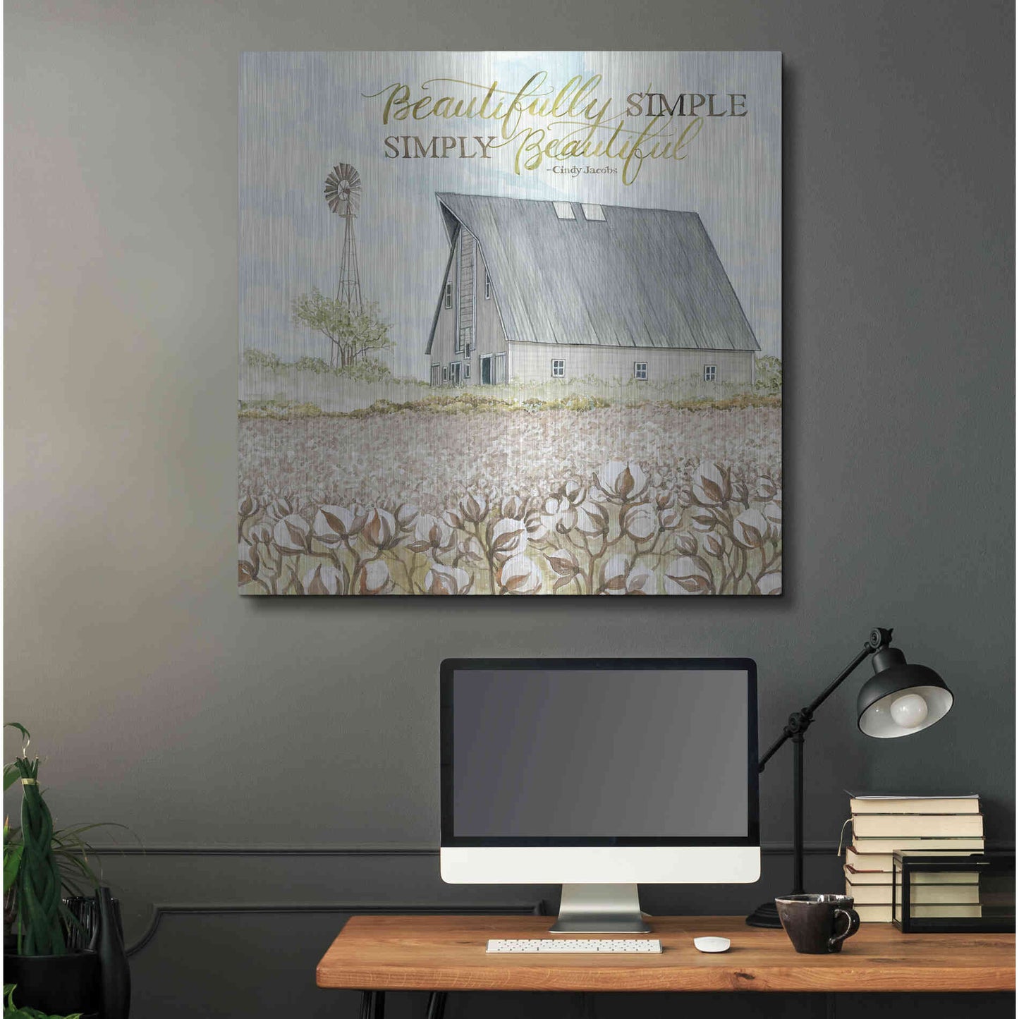 Luxe Metal Art 'Beautifully Simple' by Cindy Jacobs, Metal Wall Art,36x36