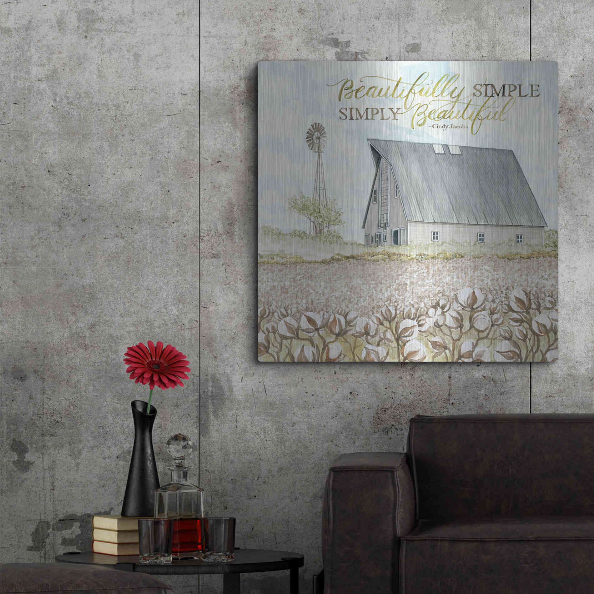 Luxe Metal Art 'Beautifully Simple' by Cindy Jacobs, Metal Wall Art,36x36