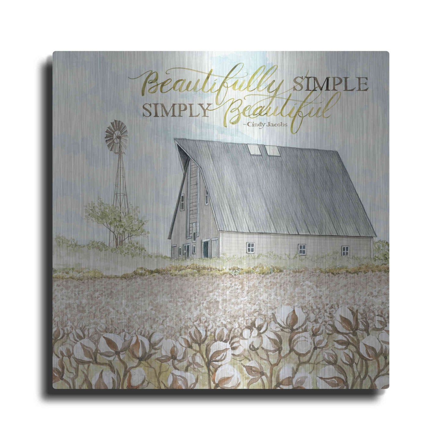 Luxe Metal Art 'Beautifully Simple' by Cindy Jacobs, Metal Wall Art