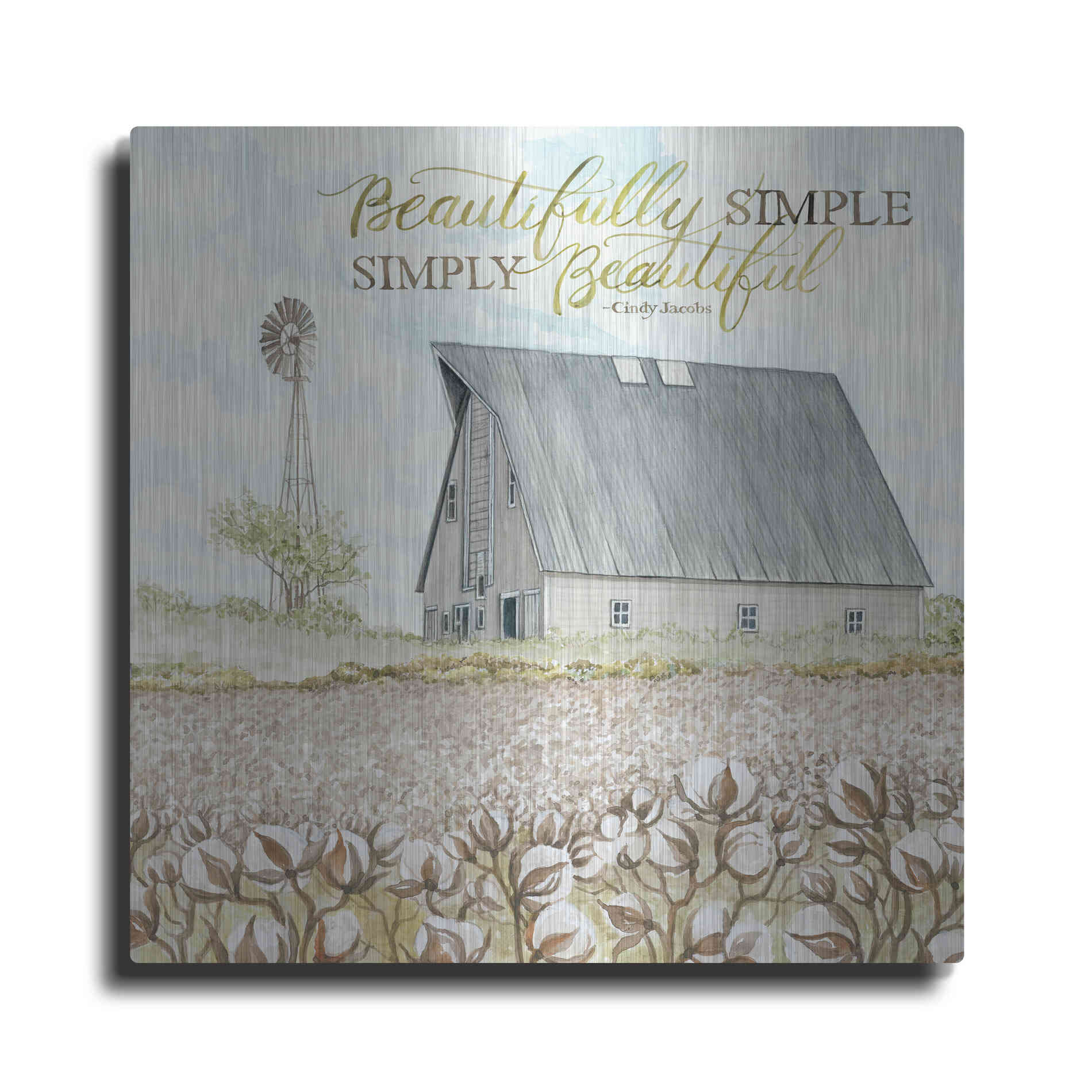 Luxe Metal Art 'Beautifully Simple' by Cindy Jacobs, Metal Wall Art