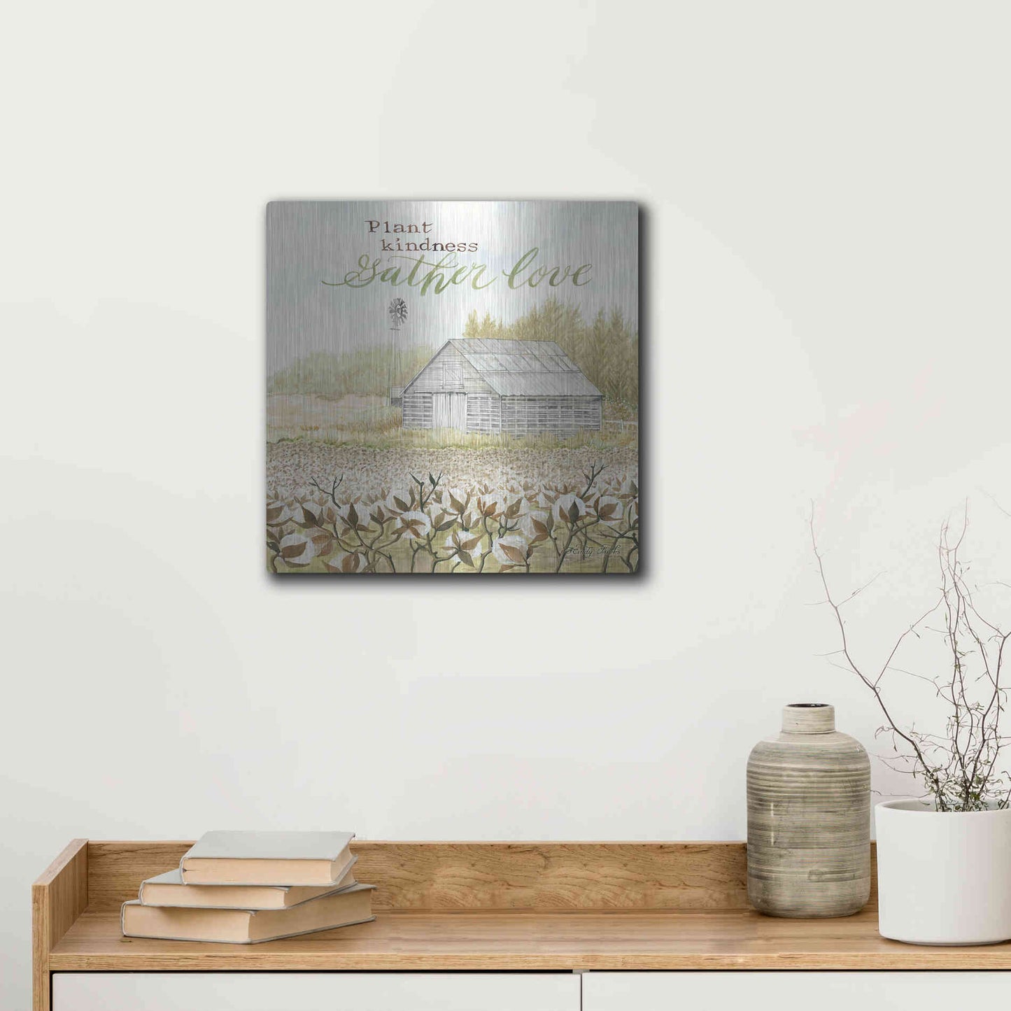 Luxe Metal Art 'Gather Love' by Cindy Jacobs, Metal Wall Art,12x12