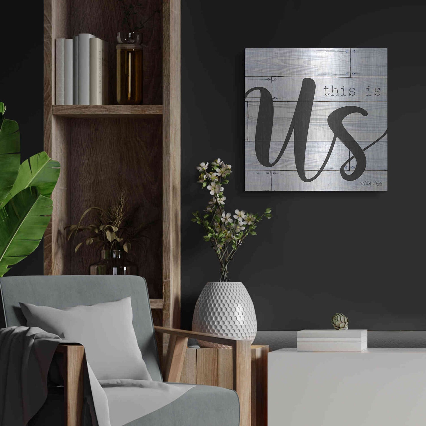 Luxe Metal Art 'This is Us' by Cindy Jacobs, Metal Wall Art,24x24