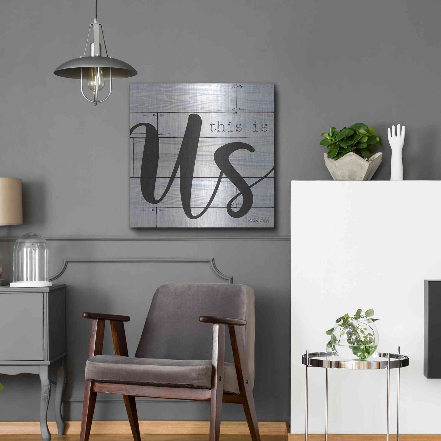 Luxe Metal Art 'This is Us' by Cindy Jacobs, Metal Wall Art,24x24