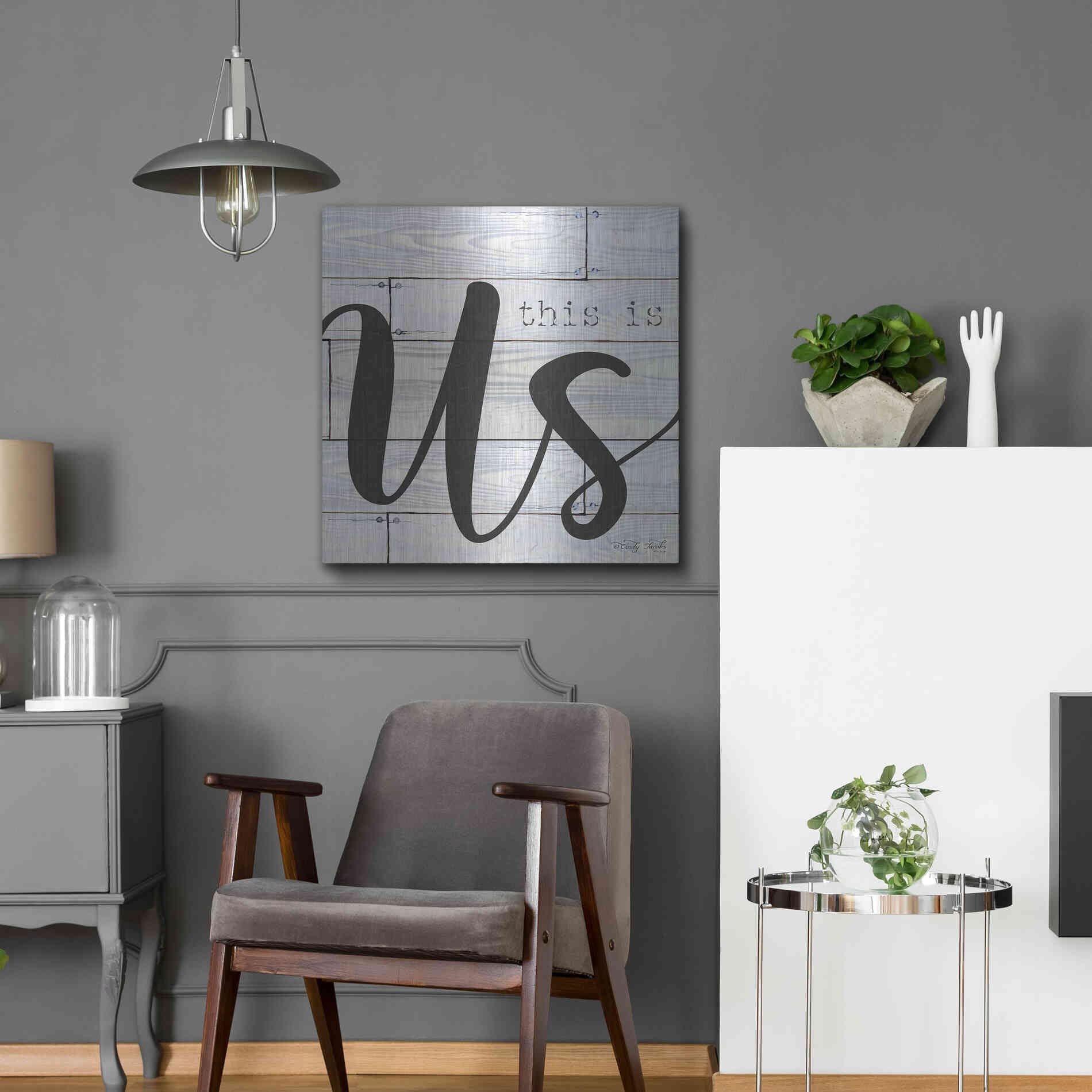 Luxe Metal Art 'This is Us' by Cindy Jacobs, Metal Wall Art,24x24