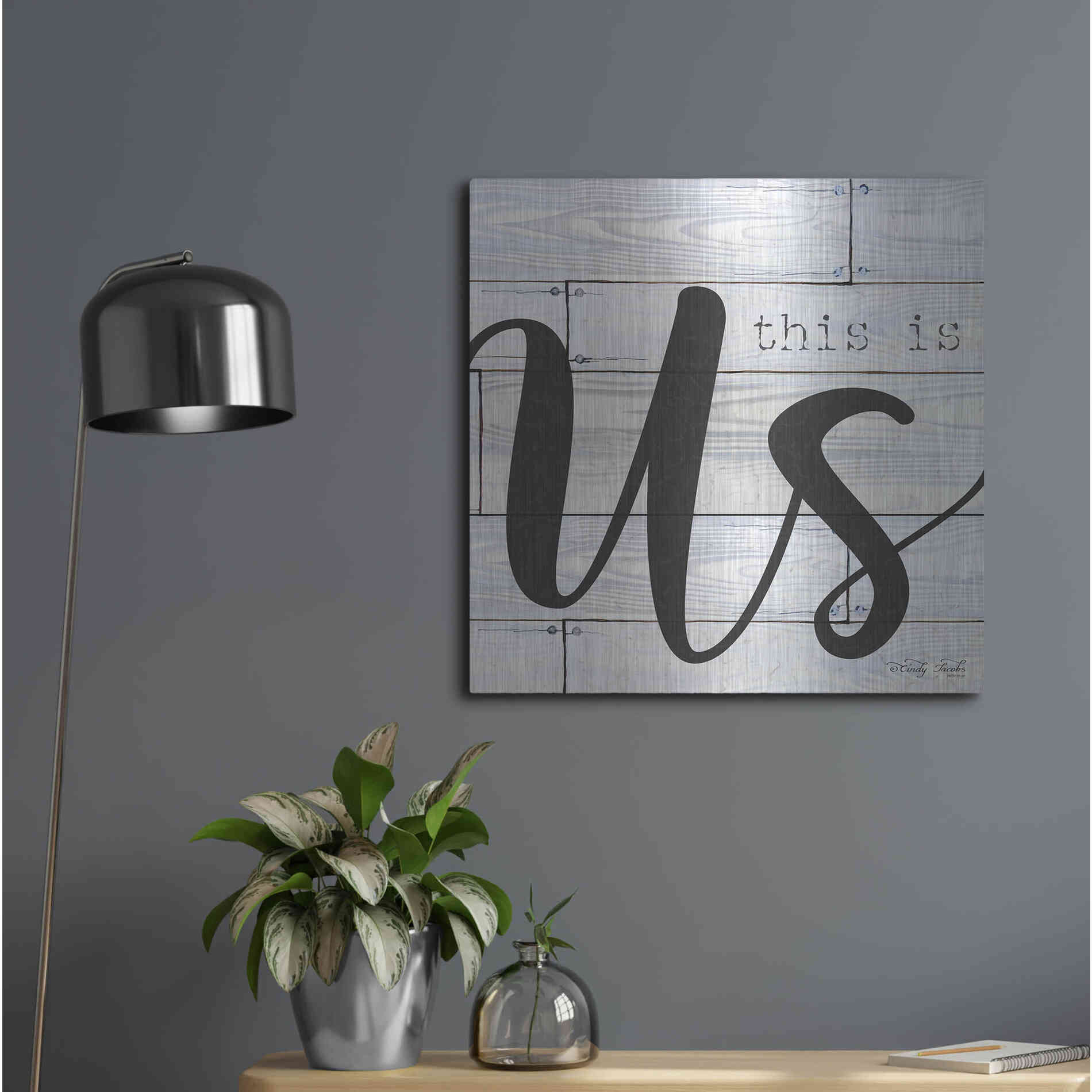 Luxe Metal Art 'This is Us' by Cindy Jacobs, Metal Wall Art,24x24