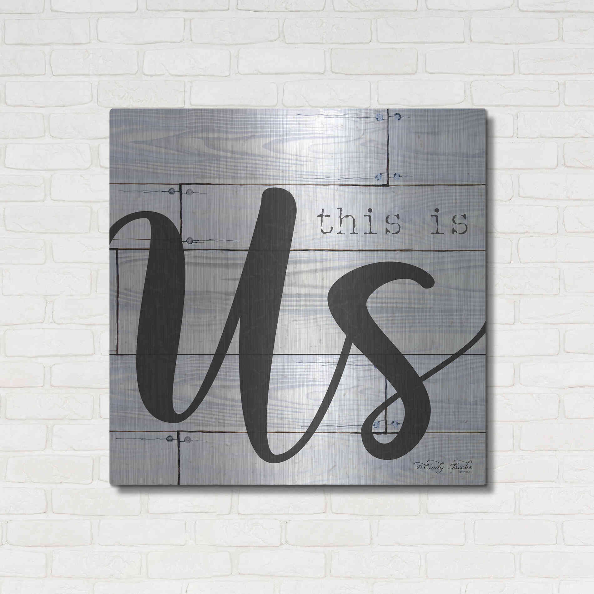 Luxe Metal Art 'This is Us' by Cindy Jacobs, Metal Wall Art,36x36