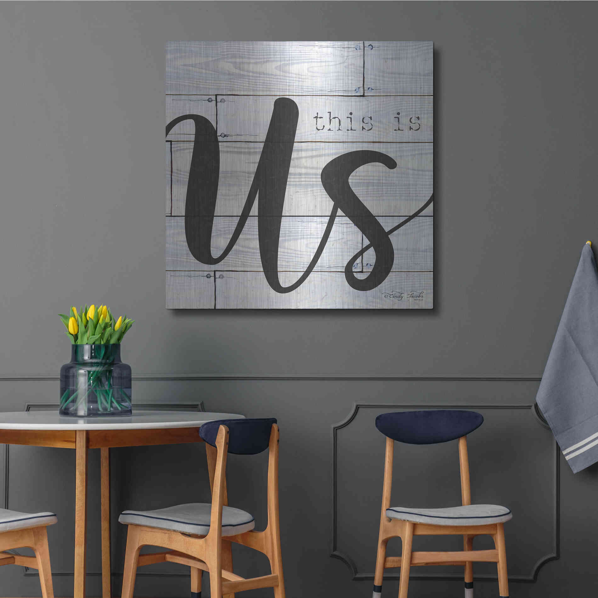 Luxe Metal Art 'This is Us' by Cindy Jacobs, Metal Wall Art,36x36