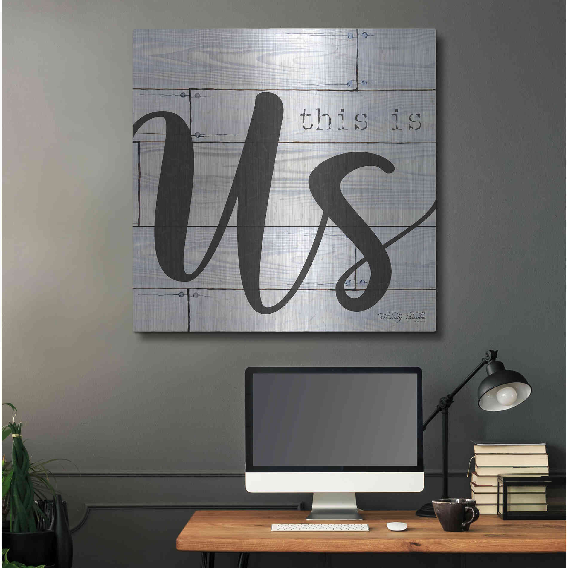 Luxe Metal Art 'This is Us' by Cindy Jacobs, Metal Wall Art,36x36