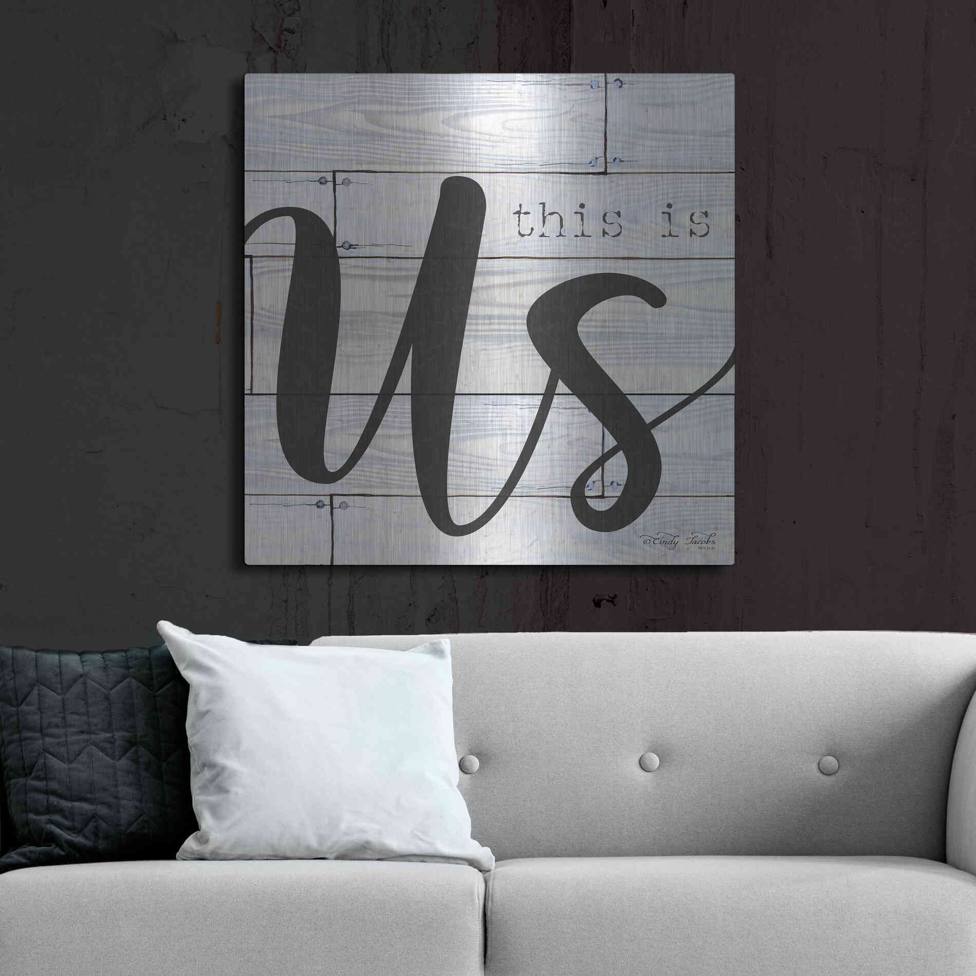 Luxe Metal Art 'This is Us' by Cindy Jacobs, Metal Wall Art,36x36