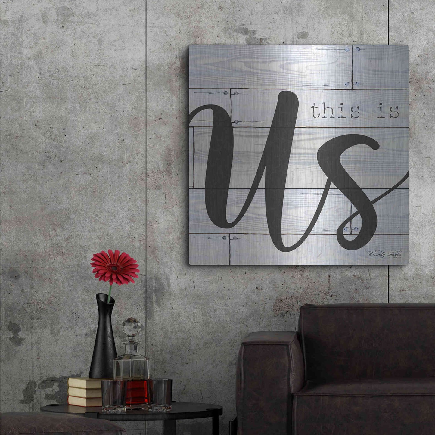 Luxe Metal Art 'This is Us' by Cindy Jacobs, Metal Wall Art,36x36