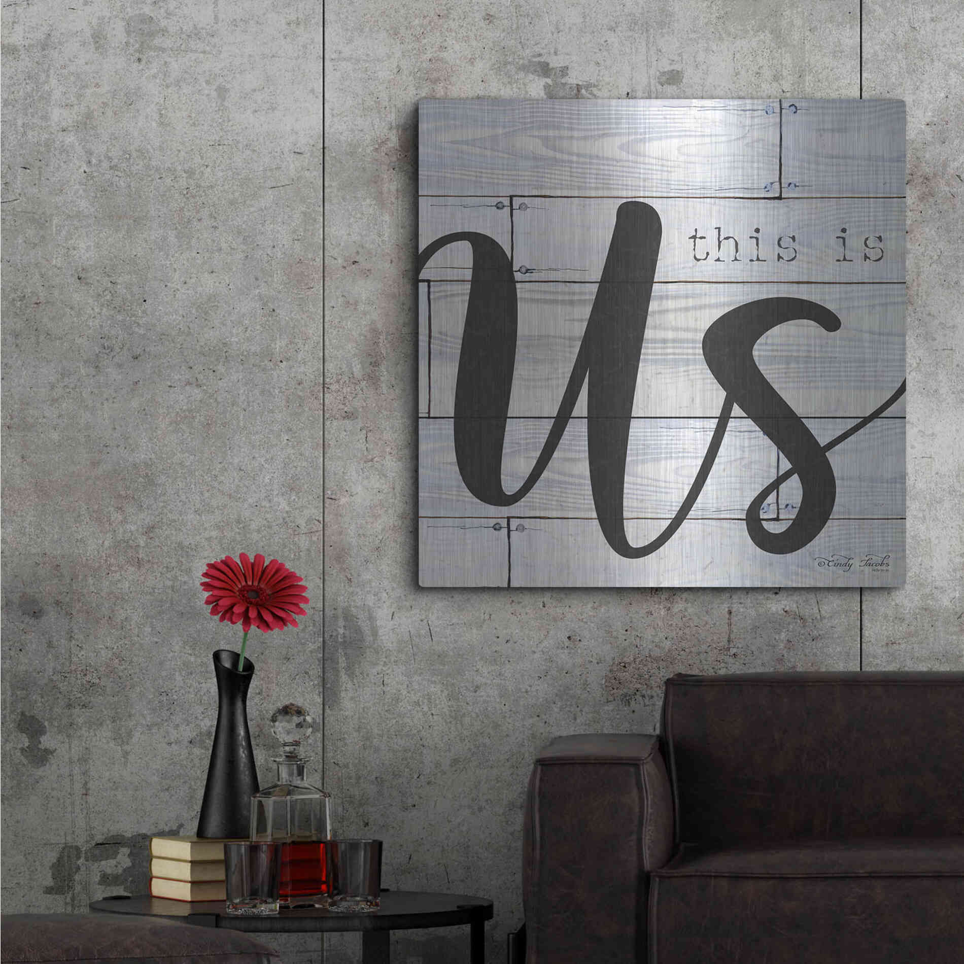 Luxe Metal Art 'This is Us' by Cindy Jacobs, Metal Wall Art,36x36
