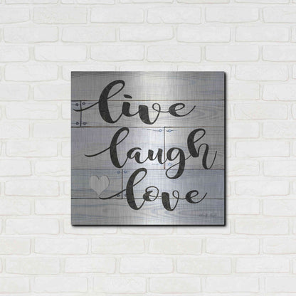 Luxe Metal Art 'Live, Laugh, Love' by Cindy Jacobs, Metal Wall Art,24x24