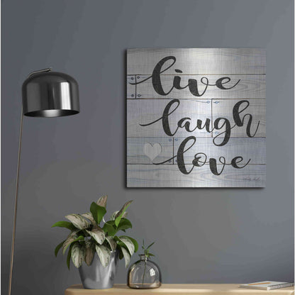 Luxe Metal Art 'Live, Laugh, Love' by Cindy Jacobs, Metal Wall Art,24x24