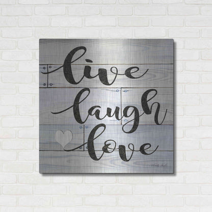 Luxe Metal Art 'Live, Laugh, Love' by Cindy Jacobs, Metal Wall Art,36x36