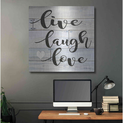 Luxe Metal Art 'Live, Laugh, Love' by Cindy Jacobs, Metal Wall Art,36x36
