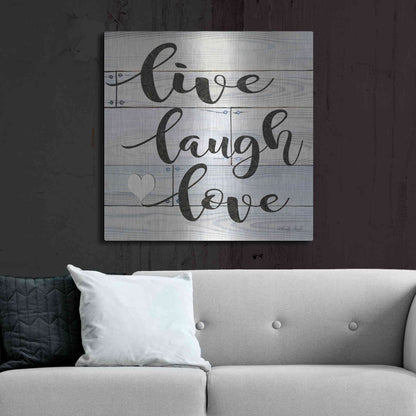 Luxe Metal Art 'Live, Laugh, Love' by Cindy Jacobs, Metal Wall Art,36x36