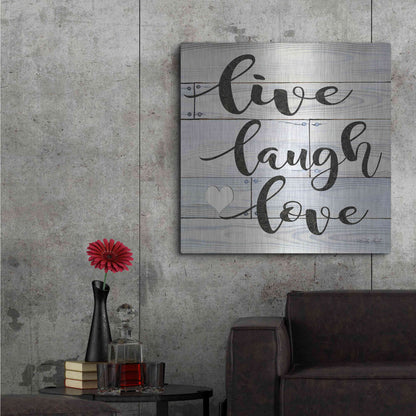 Luxe Metal Art 'Live, Laugh, Love' by Cindy Jacobs, Metal Wall Art,36x36