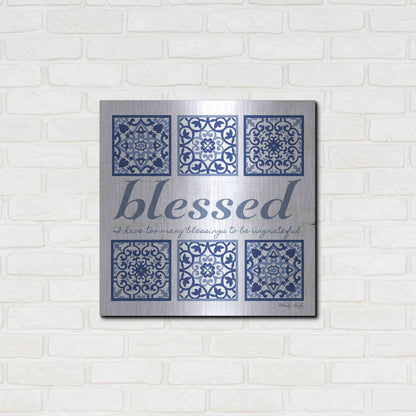 Luxe Metal Art 'Blessed Tile' by Cindy Jacobs, Metal Wall Art,24x24