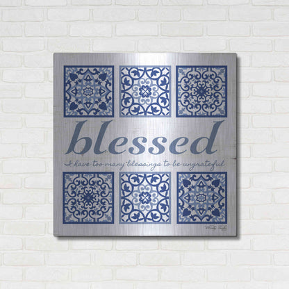 Luxe Metal Art 'Blessed Tile' by Cindy Jacobs, Metal Wall Art,36x36