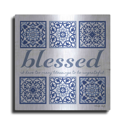 Luxe Metal Art 'Blessed Tile' by Cindy Jacobs, Metal Wall Art