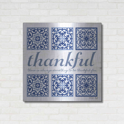 Luxe Metal Art 'Thankful Tile' by Cindy Jacobs, Metal Wall Art,36x36