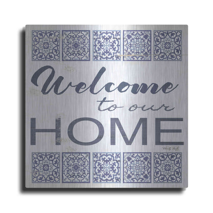 Luxe Metal Art 'Welcome to Our Home Tile' by Cindy Jacobs, Metal Wall Art