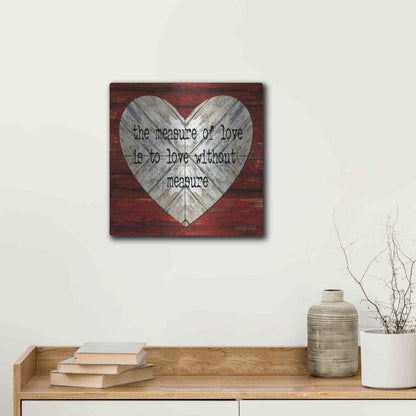 Luxe Metal Art 'The Measure of Love' by Cindy Jacobs, Metal Wall Art,12x12