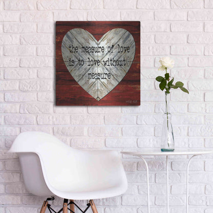 Luxe Metal Art 'The Measure of Love' by Cindy Jacobs, Metal Wall Art,24x24