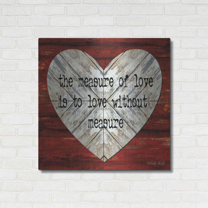 Luxe Metal Art 'The Measure of Love' by Cindy Jacobs, Metal Wall Art,36x36