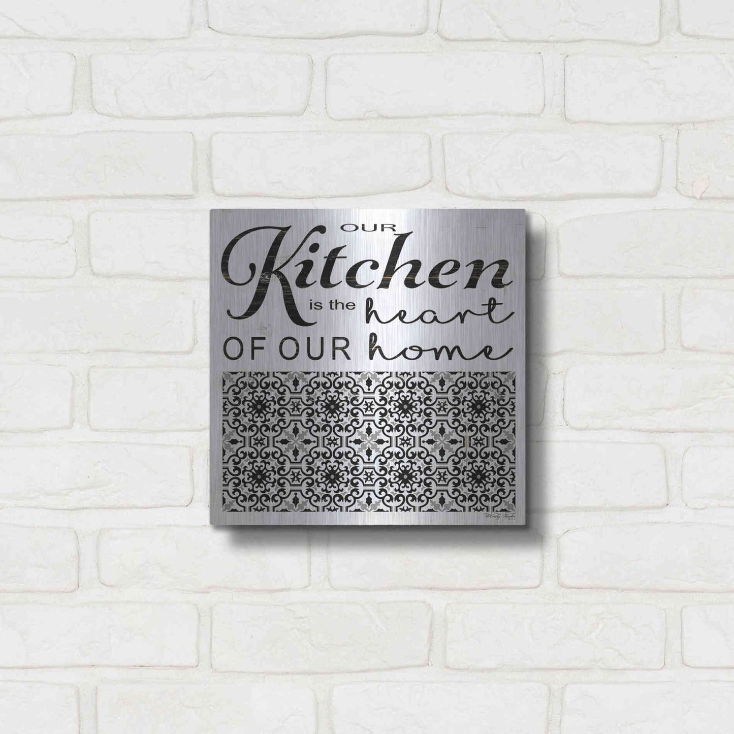 Luxe Metal Art 'Our Kitchen' by Cindy Jacobs, Metal Wall Art,12x12