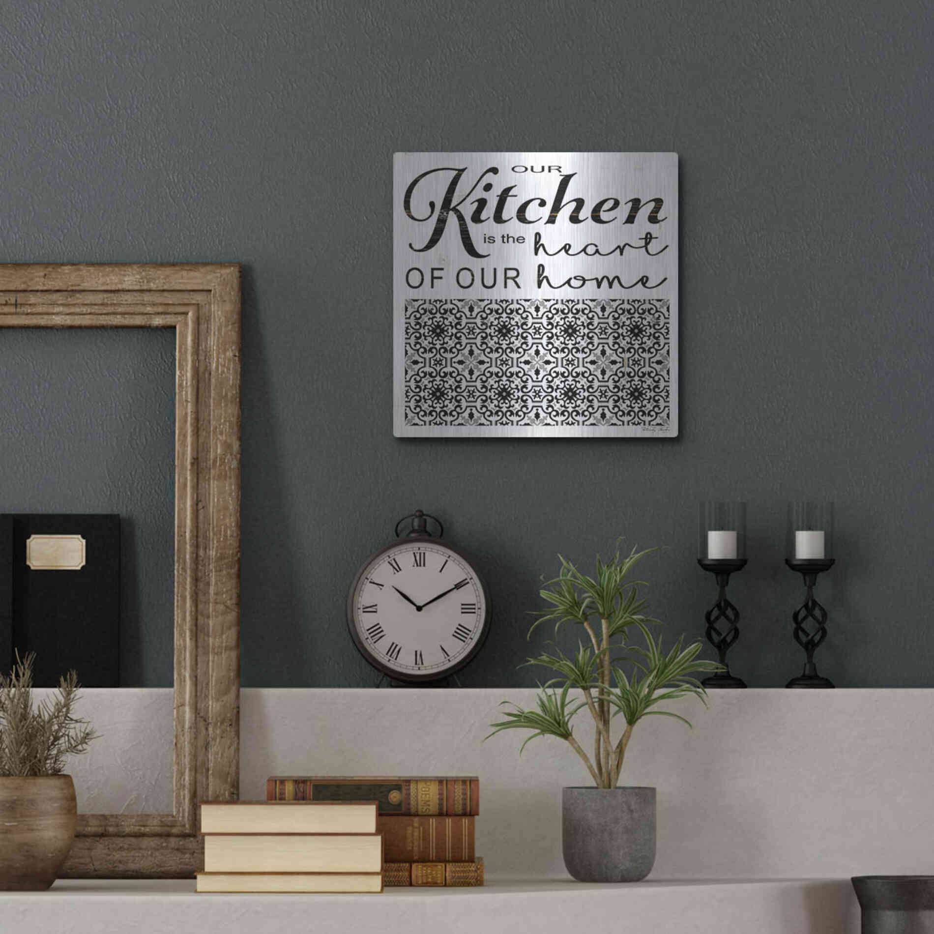 Luxe Metal Art 'Our Kitchen' by Cindy Jacobs, Metal Wall Art,12x12