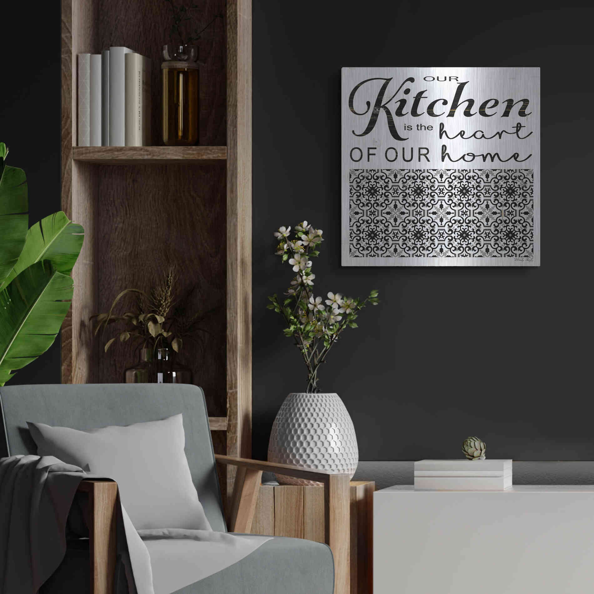 Luxe Metal Art 'Our Kitchen' by Cindy Jacobs, Metal Wall Art,24x24