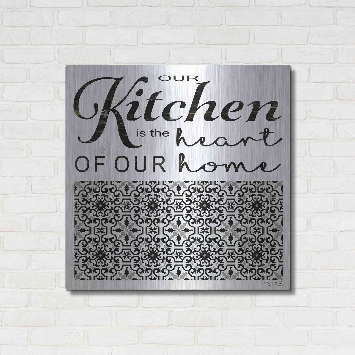 Luxe Metal Art 'Our Kitchen' by Cindy Jacobs, Metal Wall Art,36x36