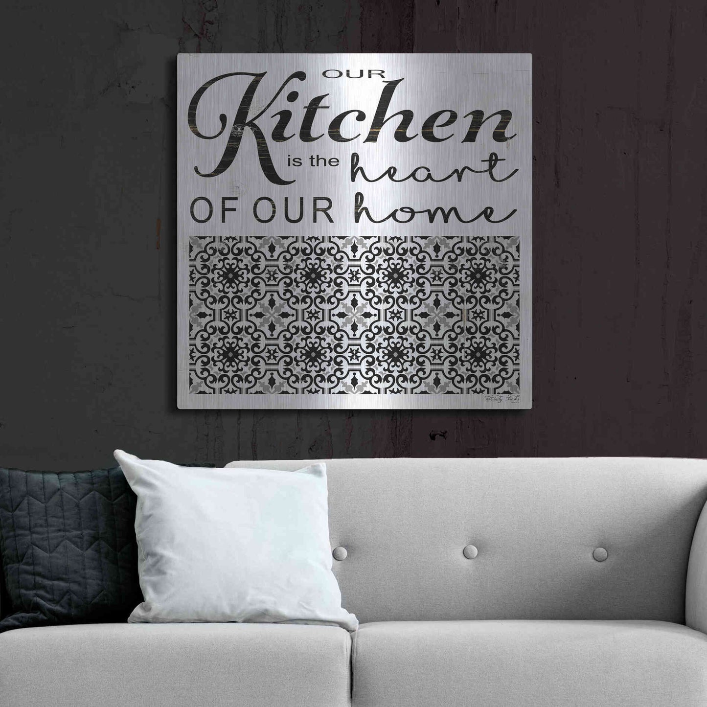 Luxe Metal Art 'Our Kitchen' by Cindy Jacobs, Metal Wall Art,36x36