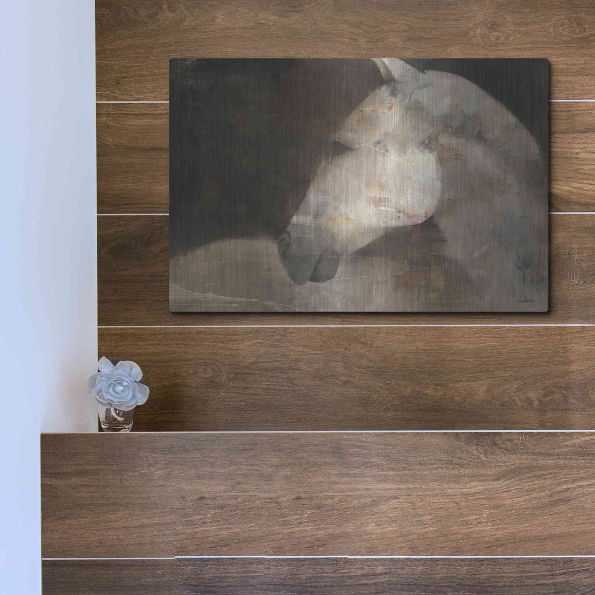 Luxe Metal Art 'Looking Back' by Albena Hristova, Metal Wall Art,16x12