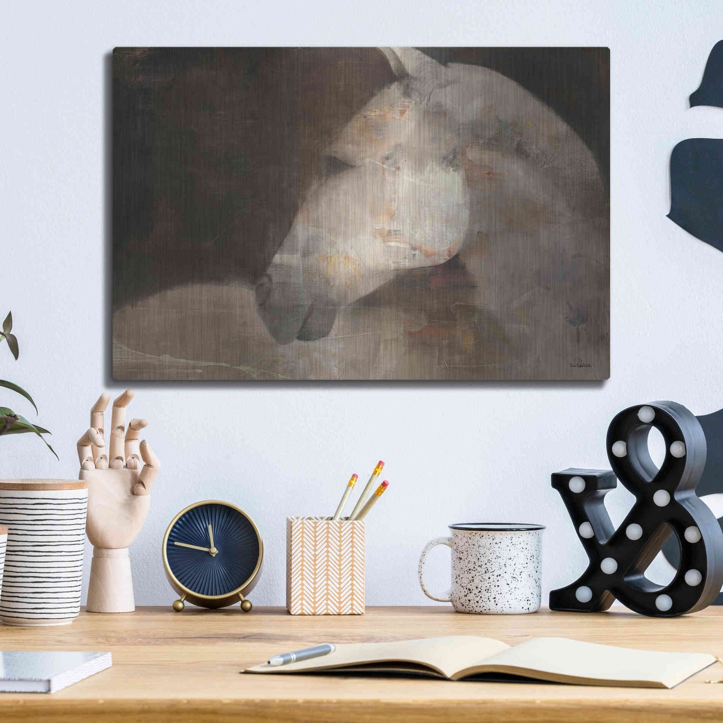 Luxe Metal Art 'Looking Back' by Albena Hristova, Metal Wall Art,16x12