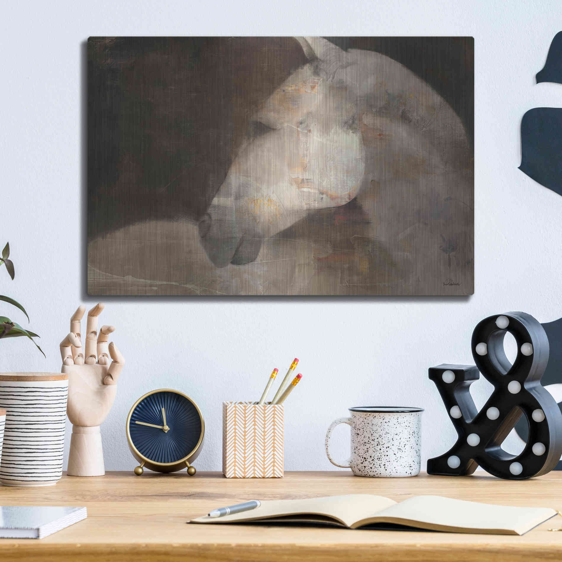 Luxe Metal Art 'Looking Back' by Albena Hristova, Metal Wall Art,16x12